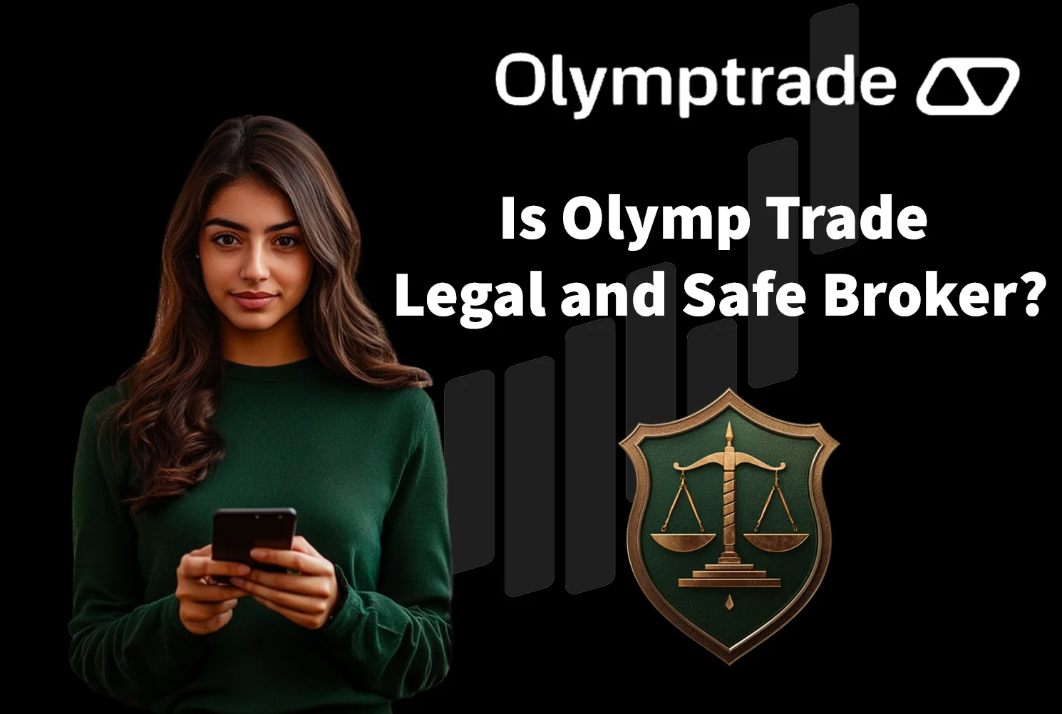 Indian girl with Olymp Trade Legal mobile app