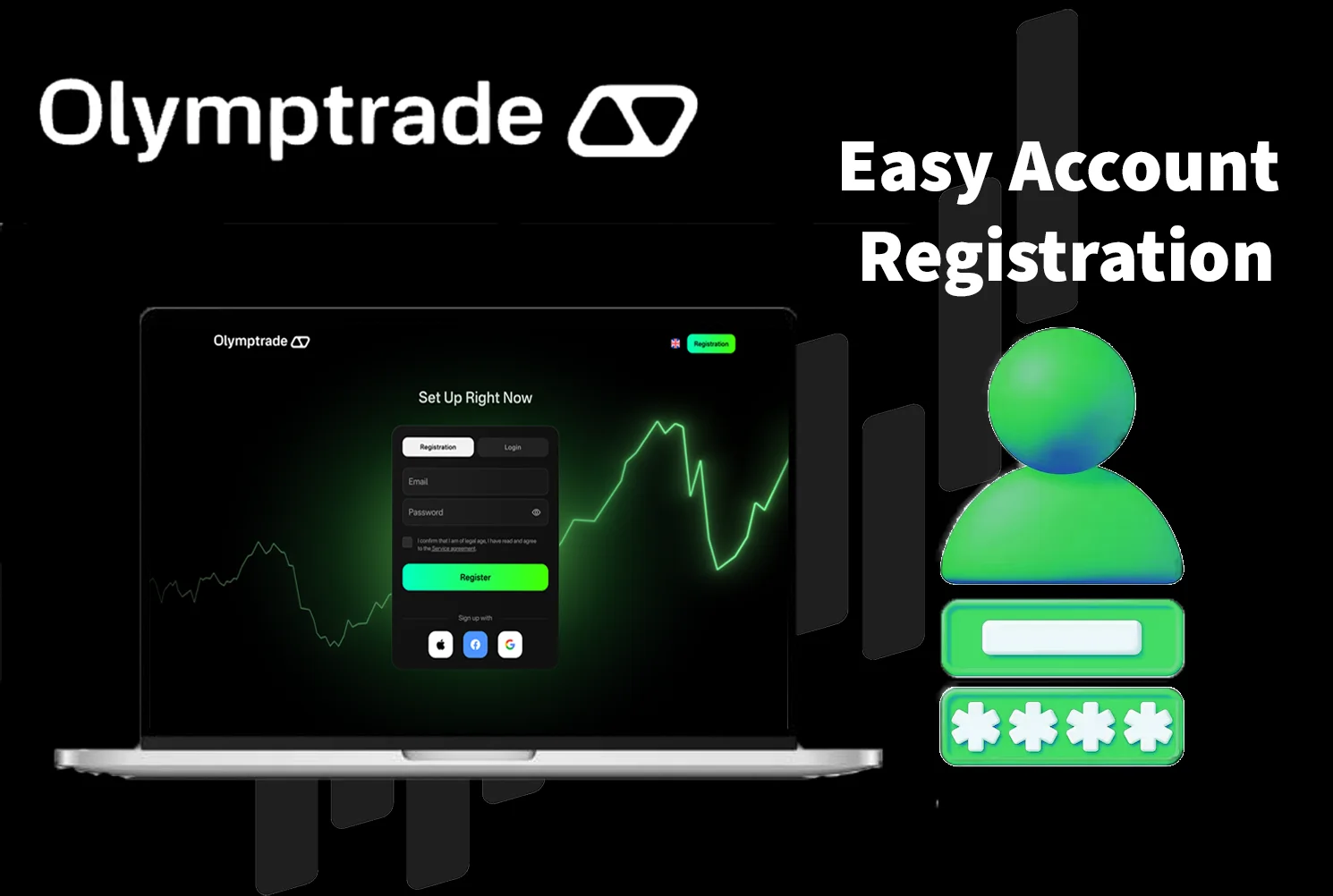 Olymptrade Registration on Laptop